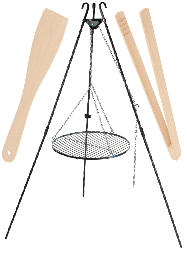 GRILL OGRODOWY TRÓJNÓG RUSZT NIERDZEWNY 60 CM